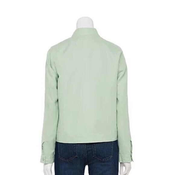 New Apt. 9 Long Sleeve Moto Jacket in Pearberry Green Retail $68.00 size XS - Picture 2 of 14